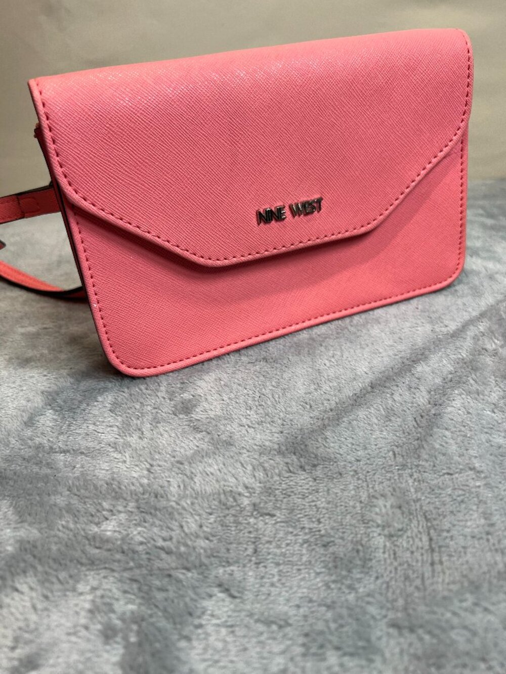 Nine West Logo Purse Shoulder Crossbody Bag Watermelon Pink